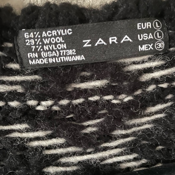 Zara wool blend open printed cardigan L - Picture 7 of 10